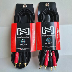 2 Hosa CRA-203AU 3M Cable Stereo Interconnect Dual RCA to Same Gold Plated Plugs